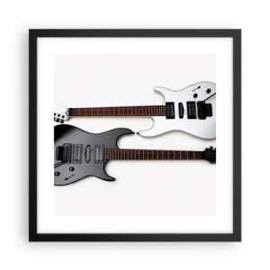 Póster en marco negro - Armonía de formas - 40x40 cm