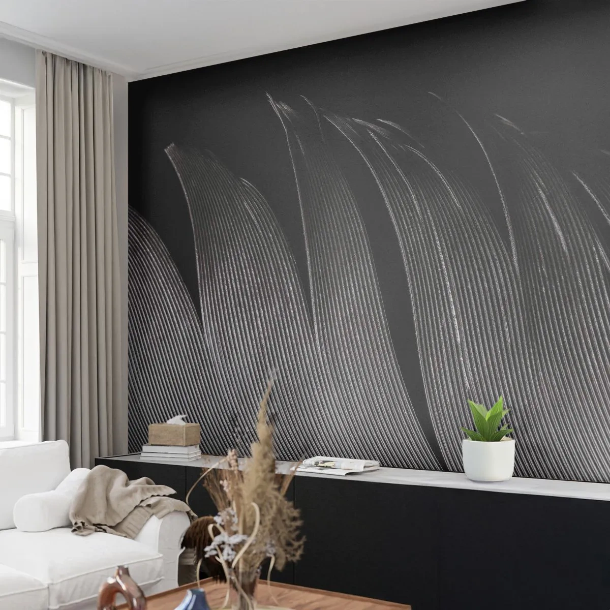 Fotomural Premium Canvas - Pluma - una construcción maravillosa - Bolígrafo, Minimalismo, Ligereza - 250x175 cm