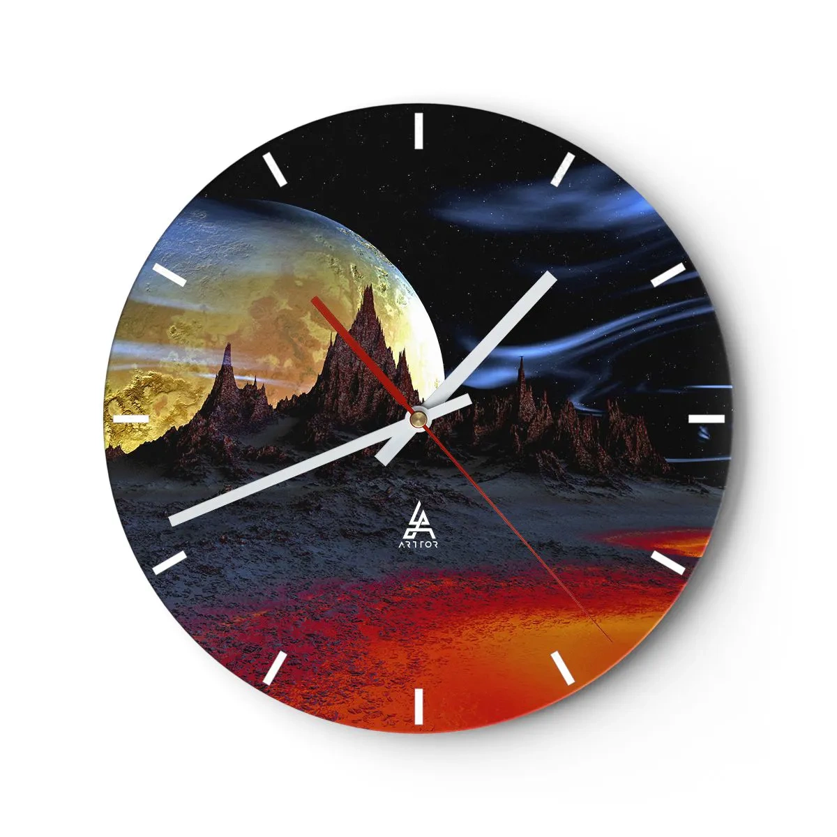 Reloj de pared - Reloj de vidrio - Mundo desconocido - 40x40 cm