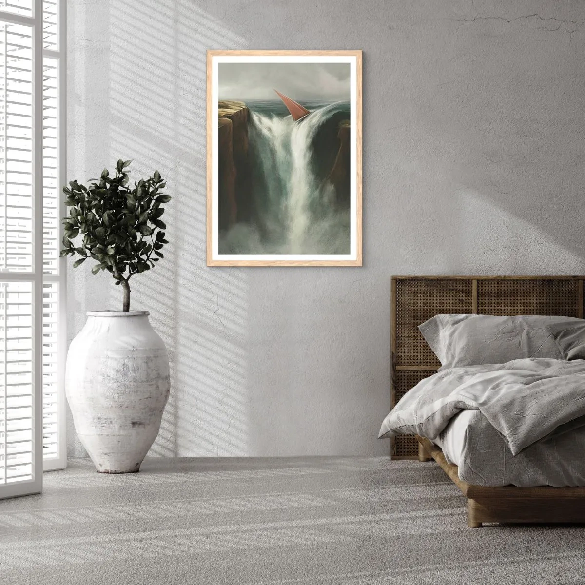 Póster en marco roble claro - Precauciones de la vida - 70x100 cm