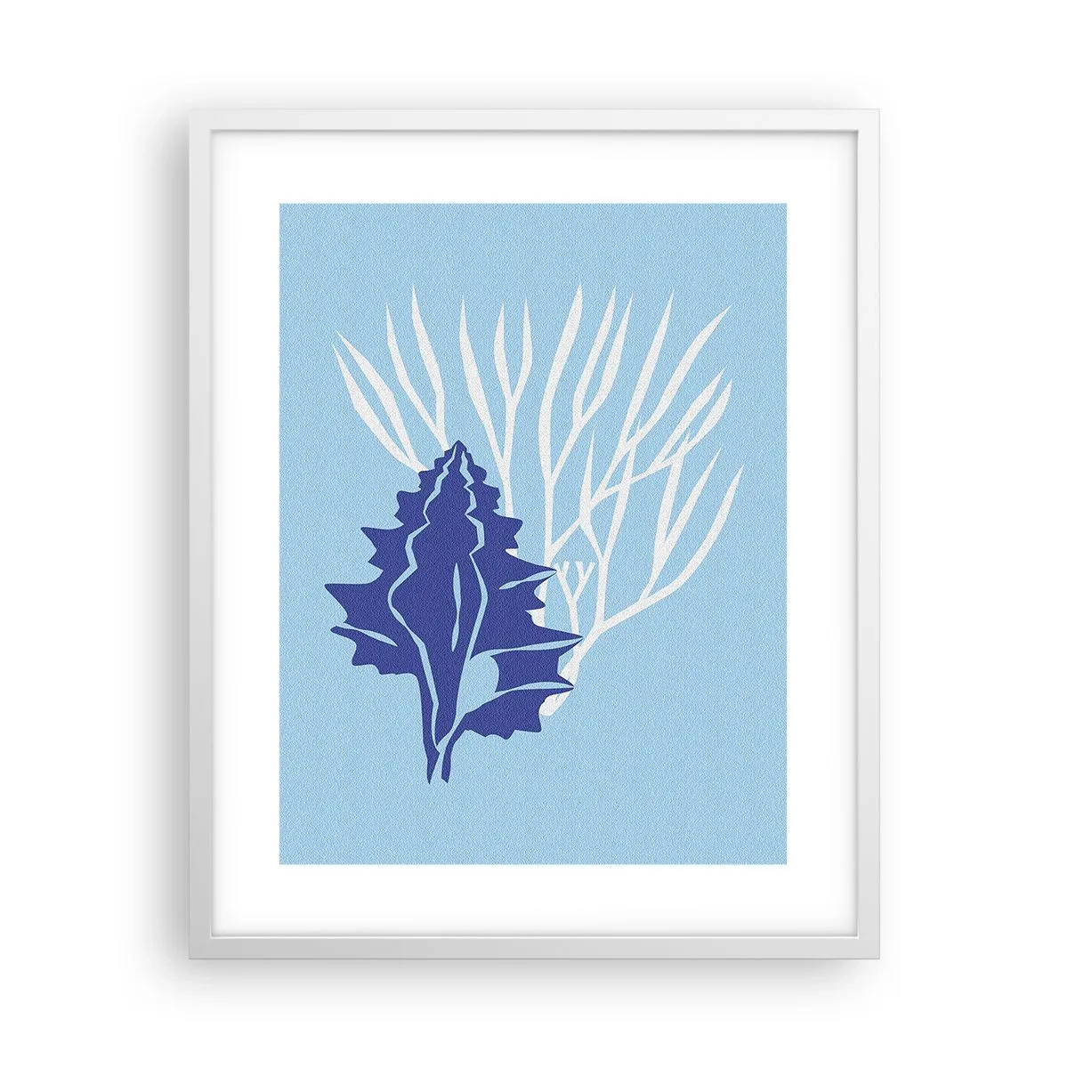 Póster en marco blanco - Formas frondosas - 40x50 cm