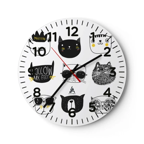 Reloj de pared - Reloj de vidrio - Cada uno diferente - 40x40 cm