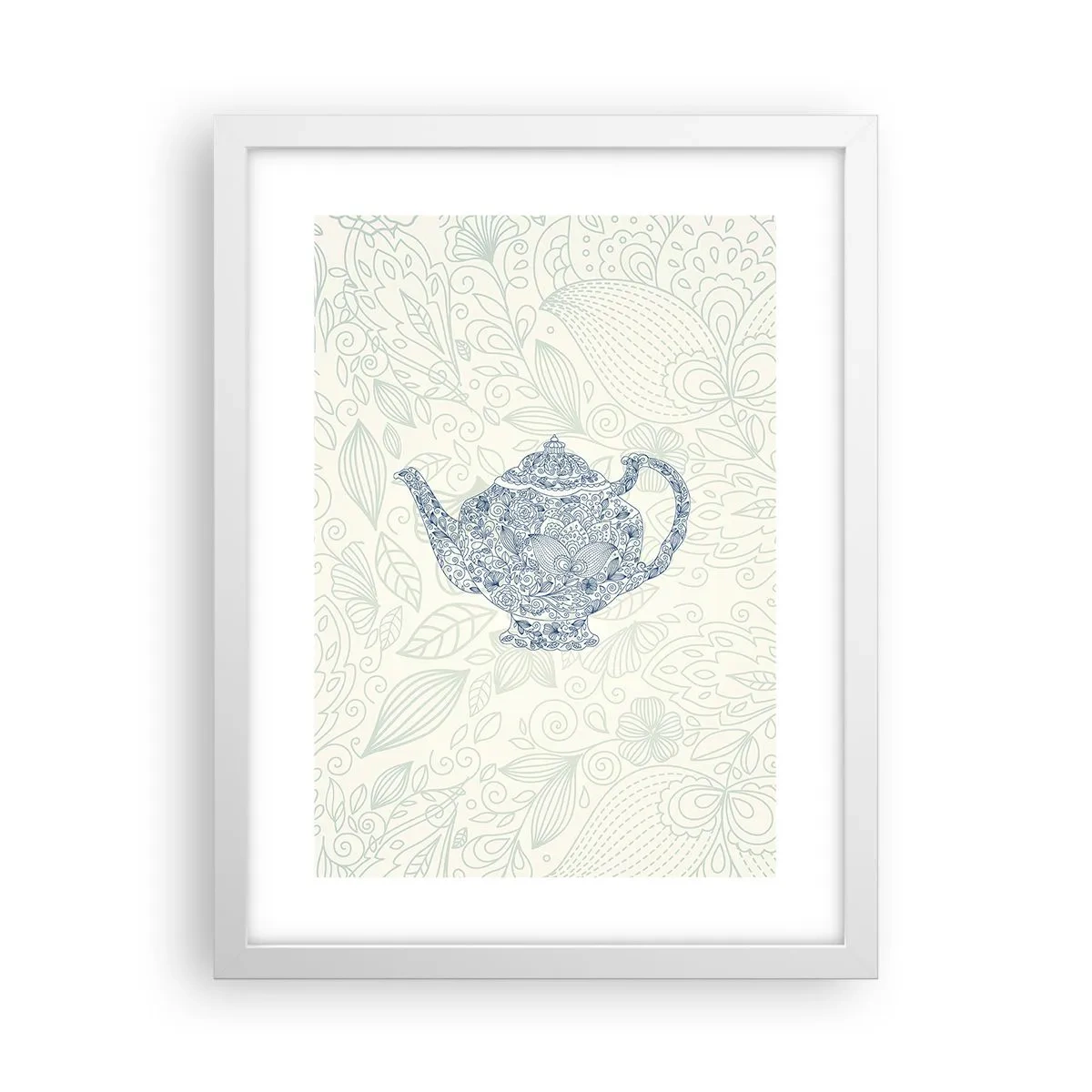 Póster en marco blanco - El encanto del té - 30x40 cm