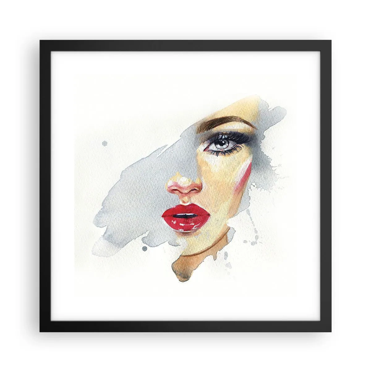 Póster en marco negro - Reflejo en una gota de agua - 40x40 cm