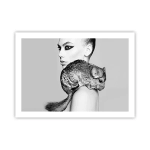 Póster - Dama con chinchilla - 70x50 cm