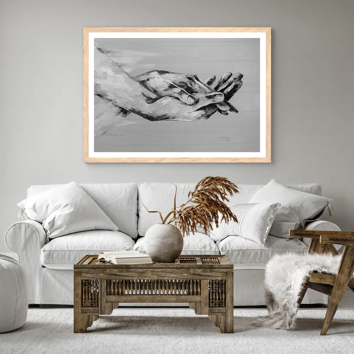 Póster en marco roble claro - El comienzo... - 40x30 cm