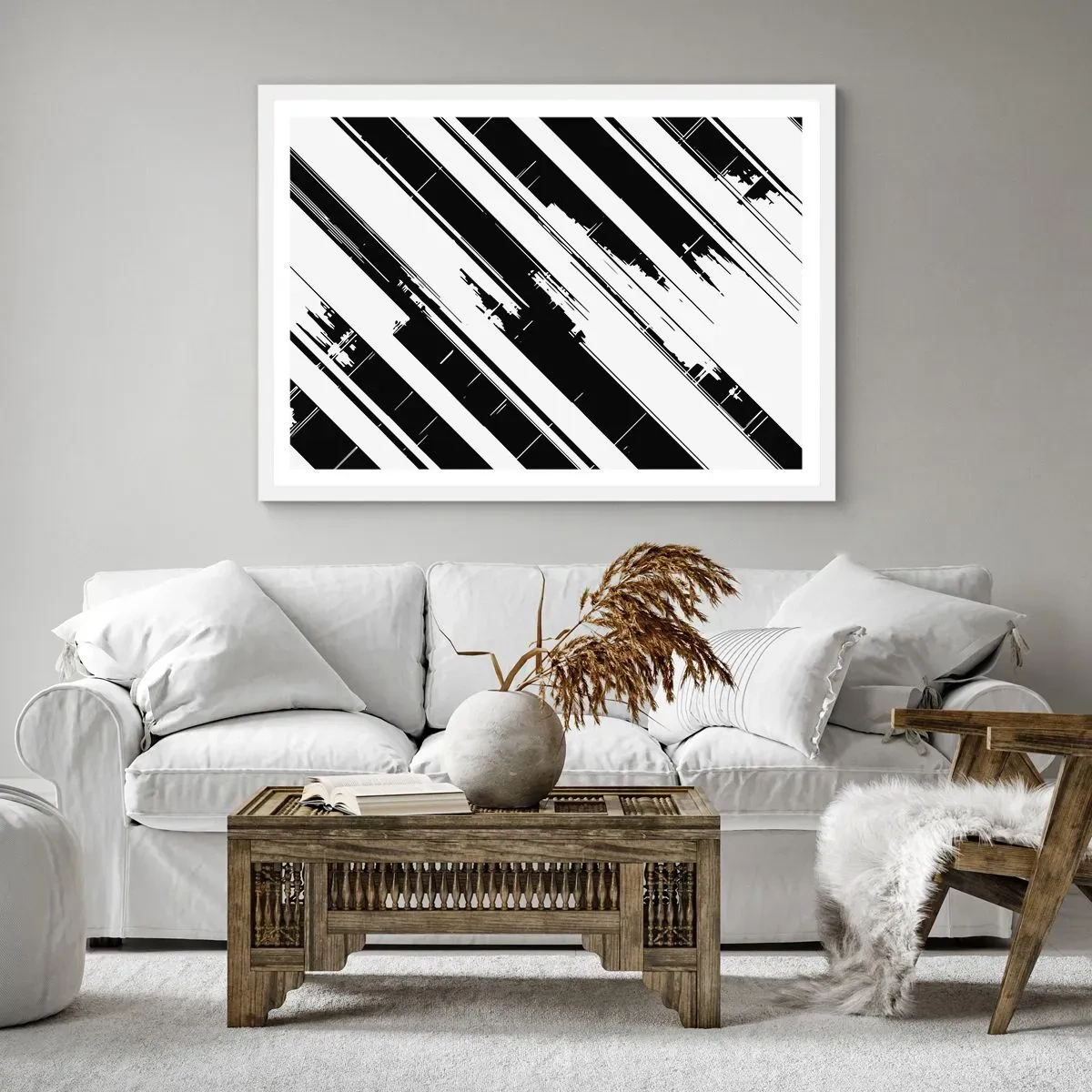 Póster en marco blanco - Composición intensa y dinámica - 50x40 cm