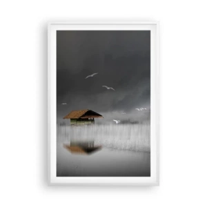 Póster en marco blanco - Resguardo de la lluvia - 61x91 cm