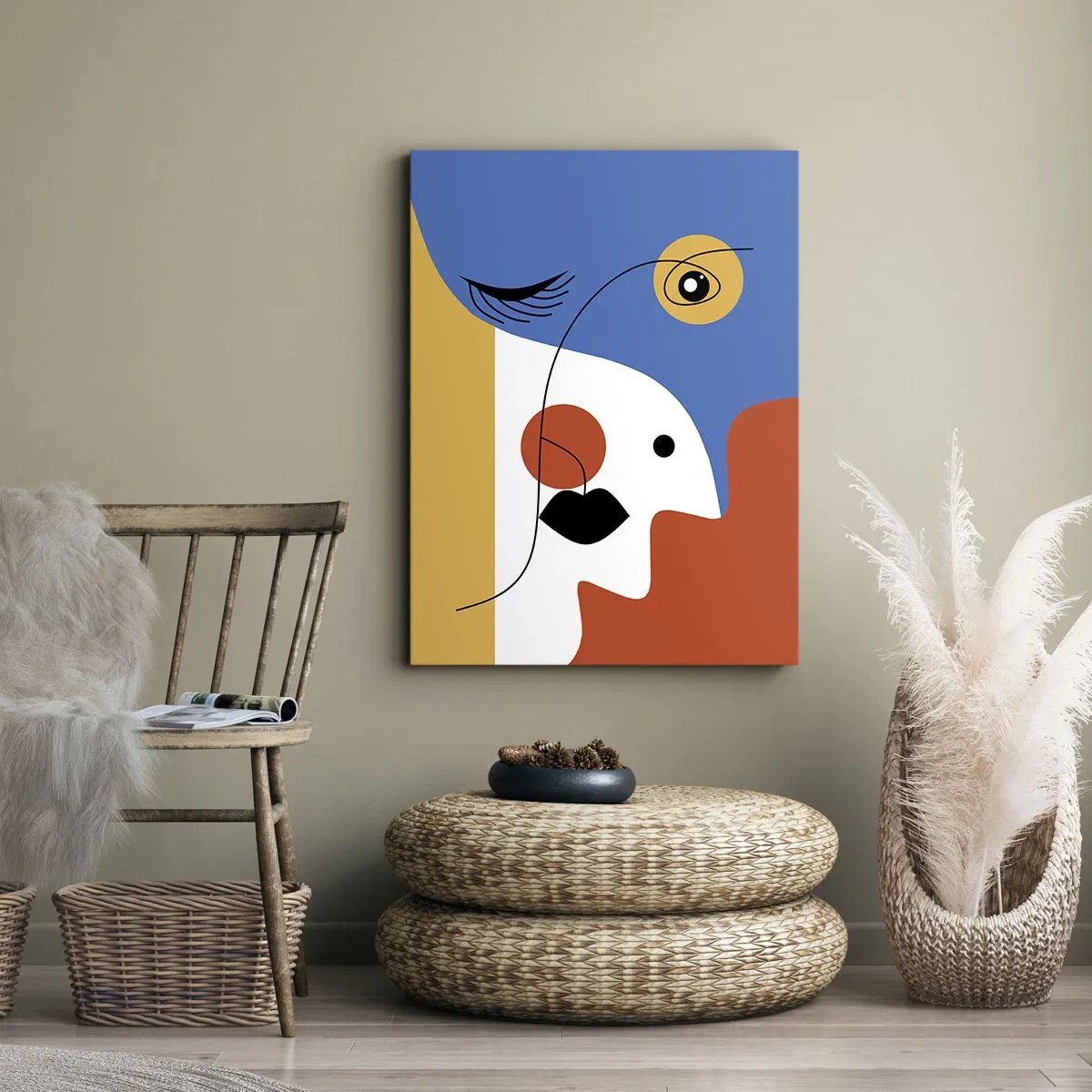 Cuadro sobre lienzo - Impresión de Imagen - Retrato deconstruido - 55x100 cm