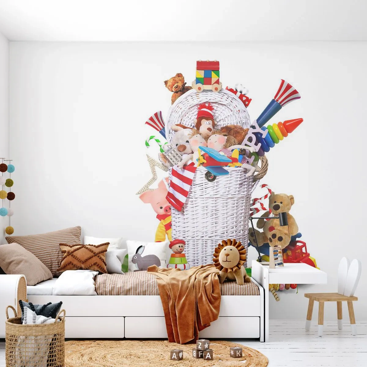 Fotomural Premium Canvas - Tesoros para los más pequeños - juguetes, Para niños, Cuarto de los niños - 300x210 cm