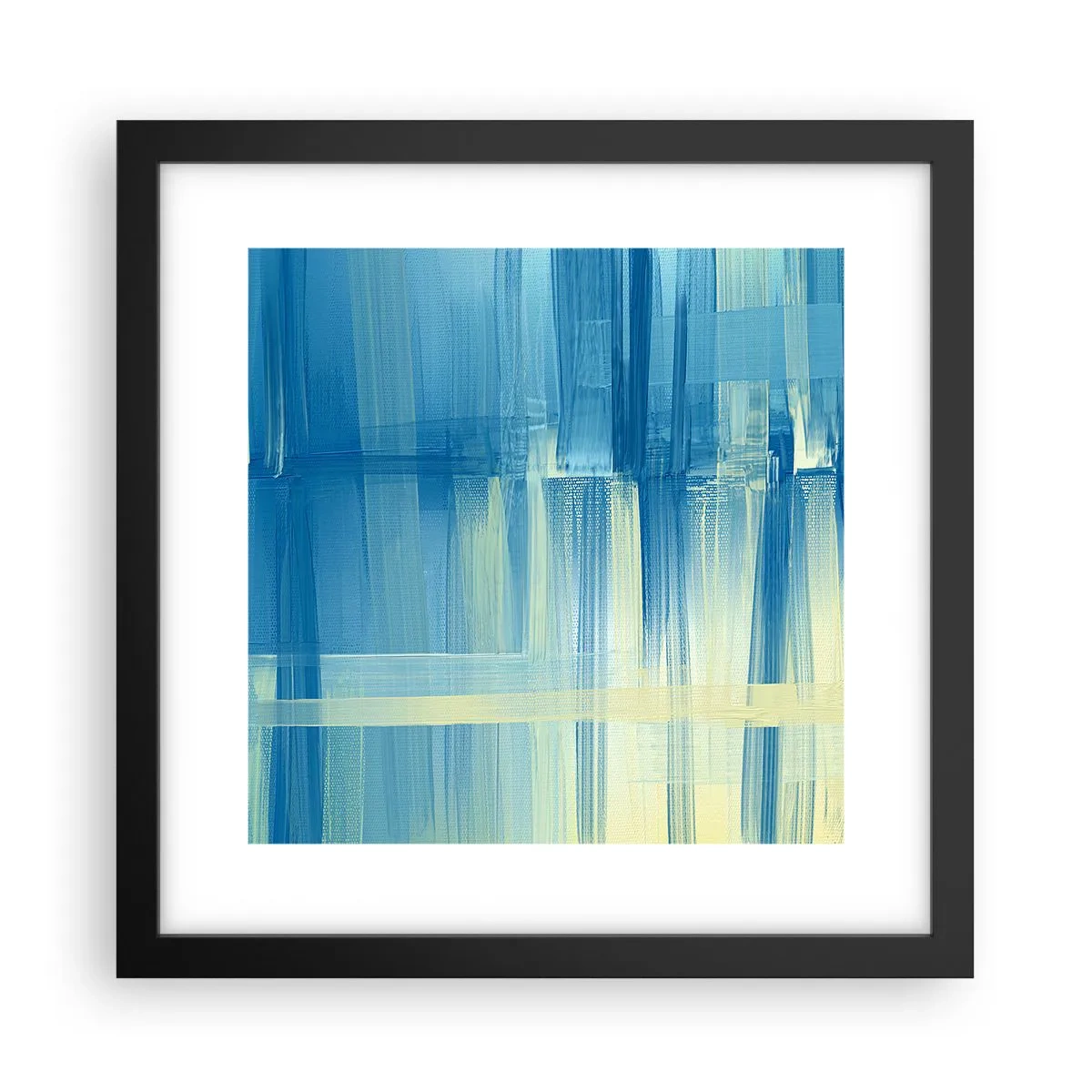 Póster en marco negro - Composición en turquesa - 30x30 cm