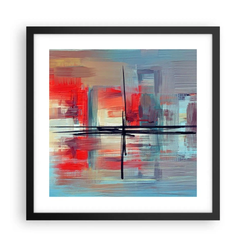 Póster en marco negro - Paisaje en una dimensión desconocida - 40x40 cm