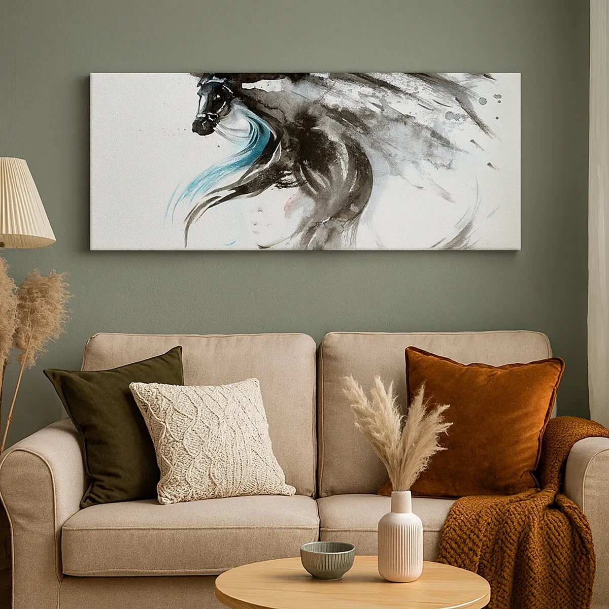 Cuadro sobre lienzo - Impresión de Imagen - El galope del Príncipe Negro - 30x30 cm