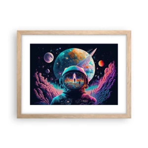 Póster en marco roble claro - Sueños de niño - 40x30 cm