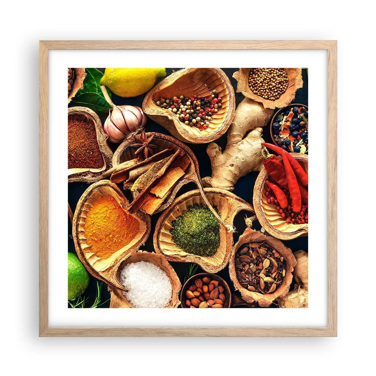 Póster en marco roble claro - Toma lo que quieras - 50x50 cm