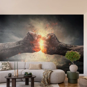 Fotomural Premium Canvas - La lucha comienza - Abstracción, Mano apretada, Fuerza - 300x210 cm