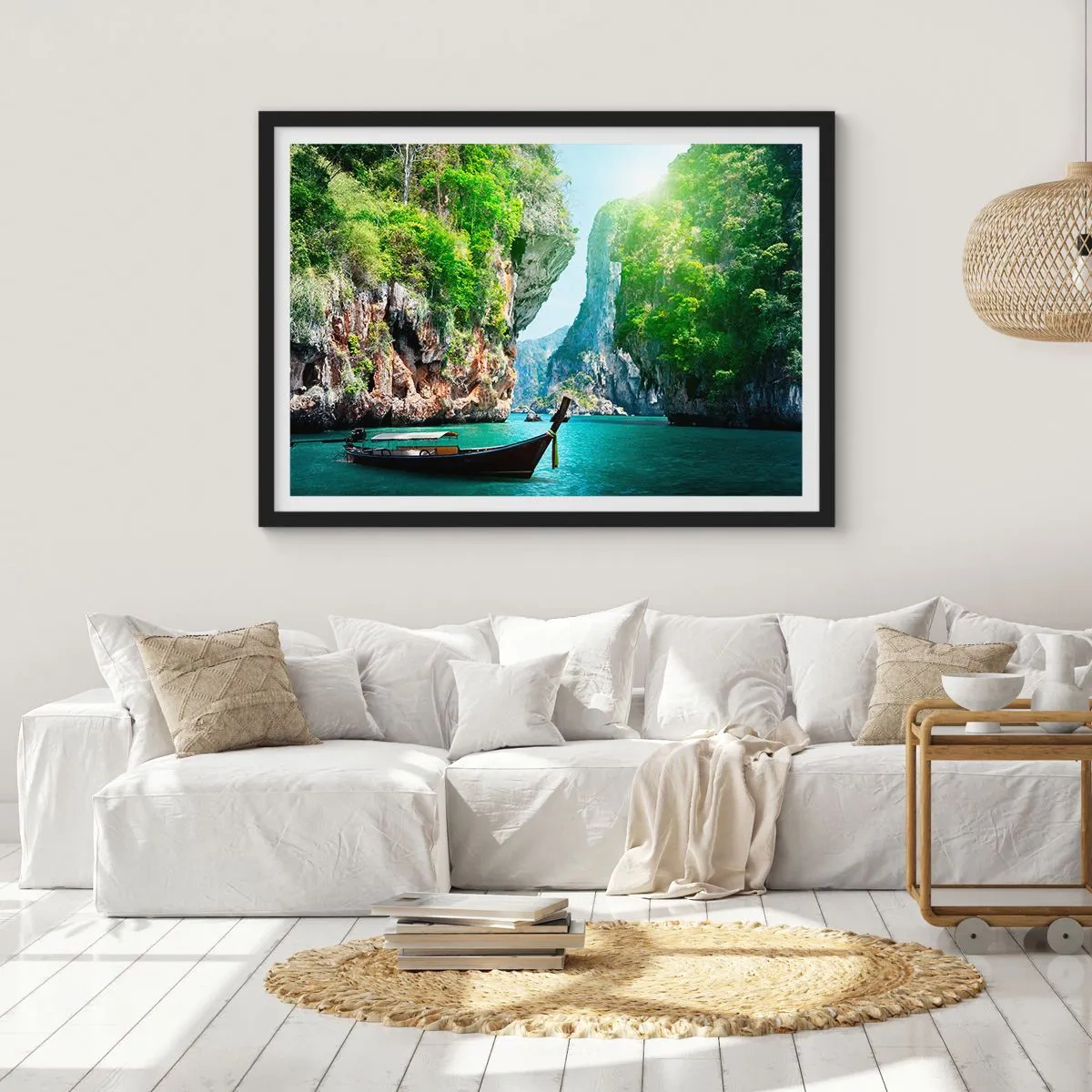 Póster en marco negro - Una invitación a un viaje exótico - 91x61 cm