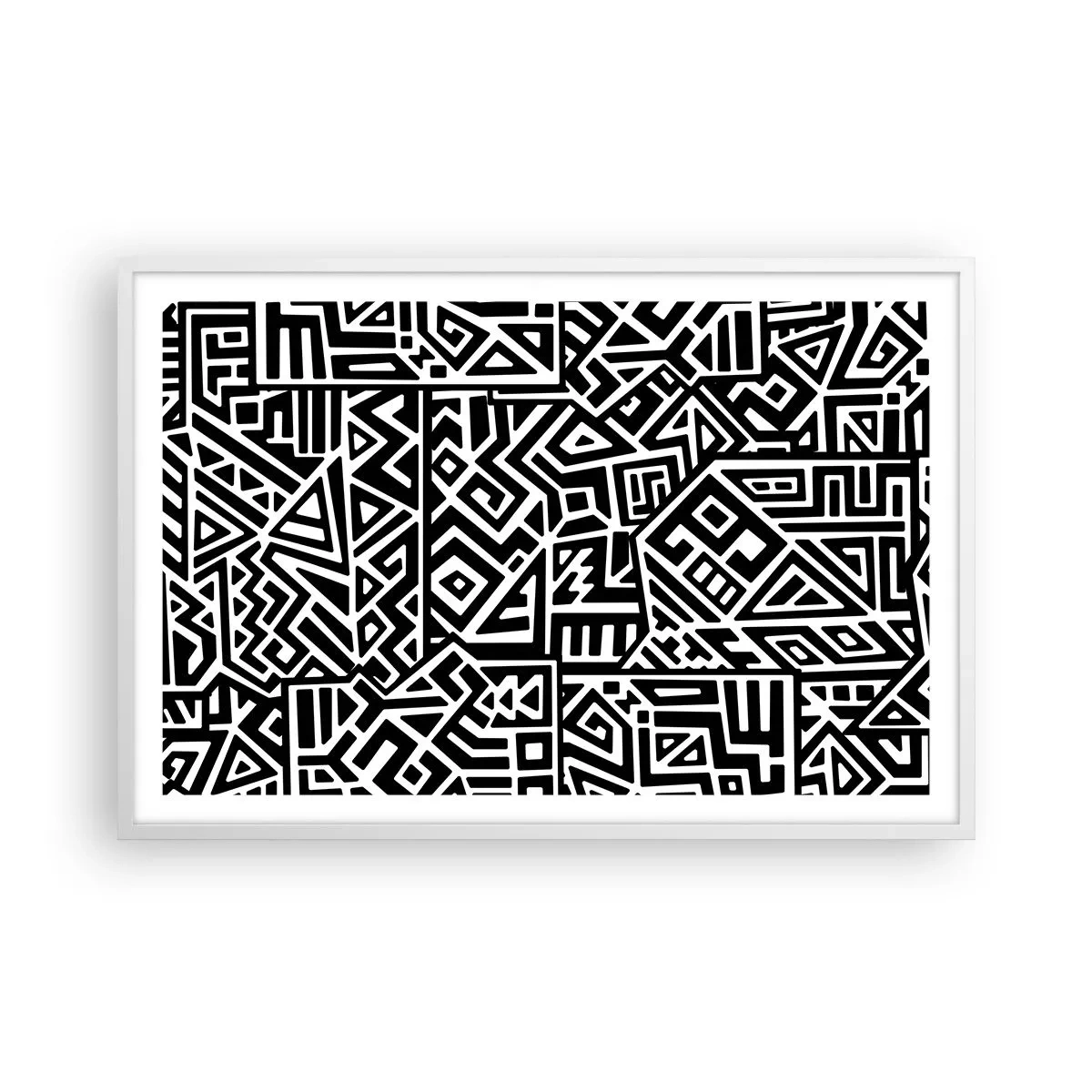 Póster en marco blanco - Composición precolombina - 91x61 cm