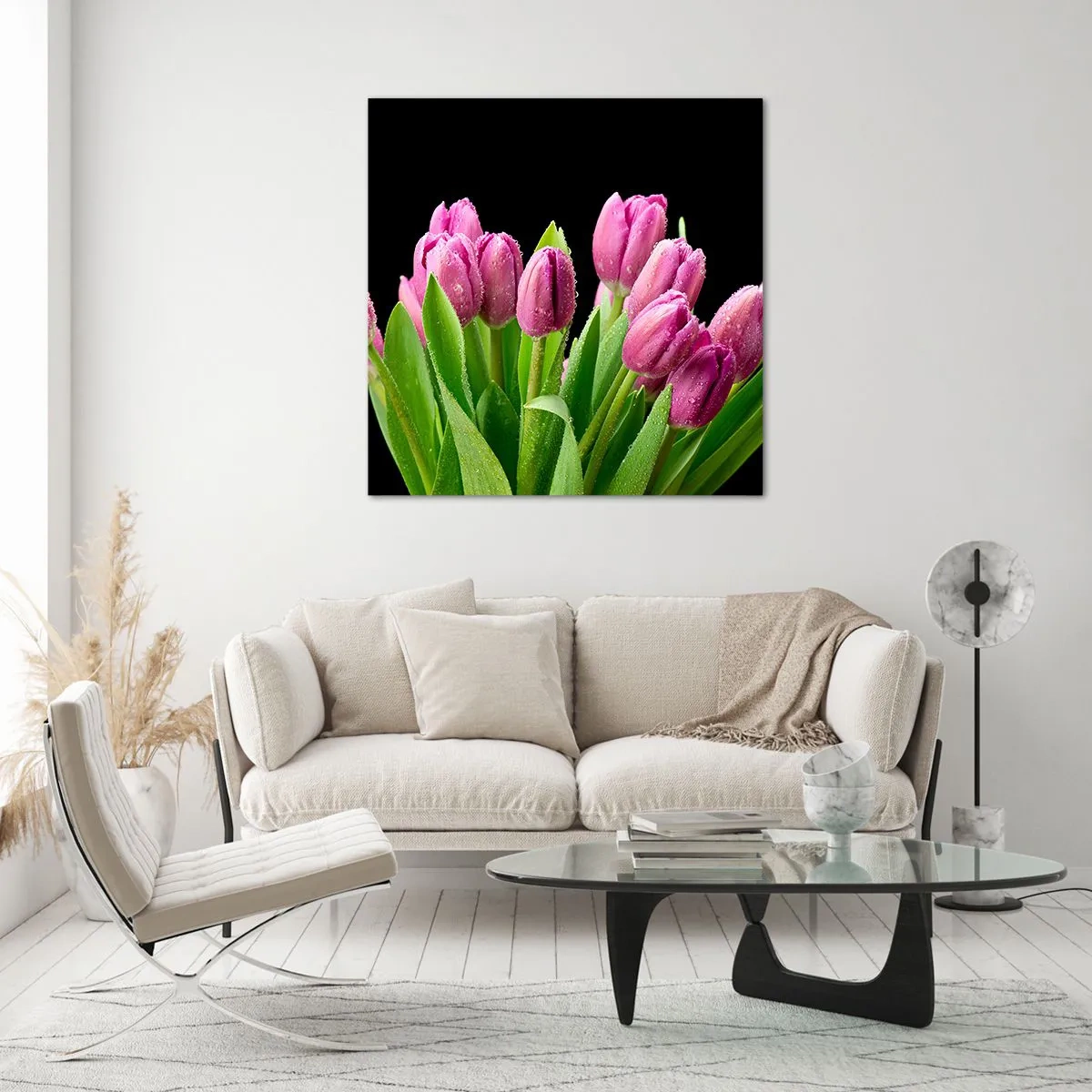 Cuadro sobre vidrio - Impresiones sobre Vidrio - La alegría de la primavera - 70x70 cm