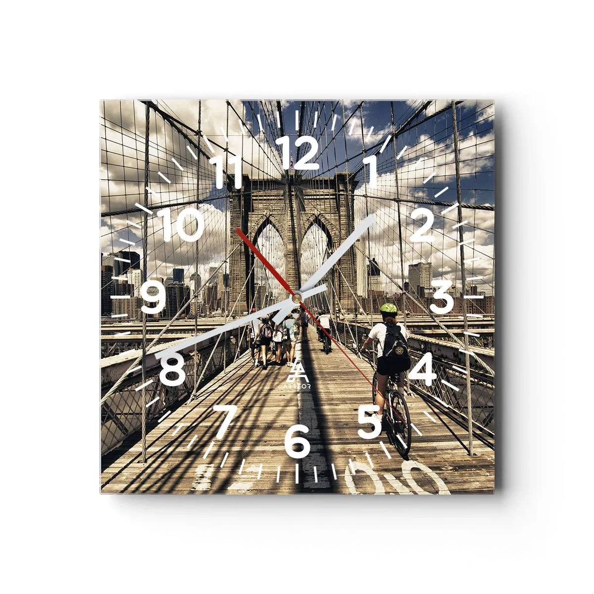 Reloj de pared - Reloj de vidrio - En el corazón de la ciudad - 30x30 cm