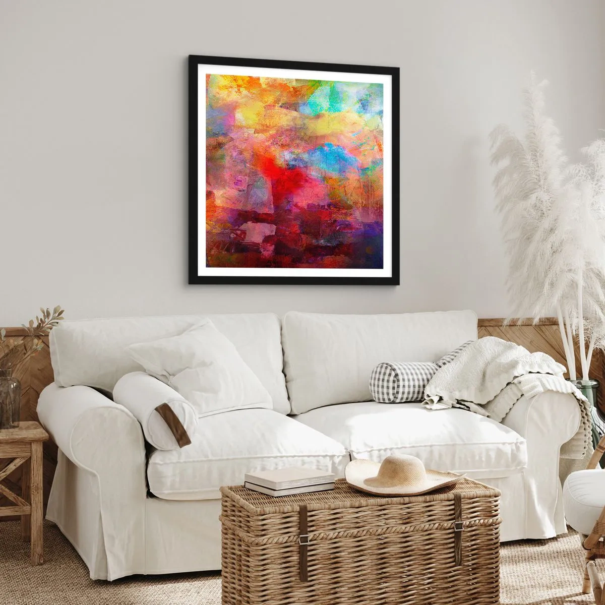 Póster en marco negro - Mira dentro del arco iris - 30x30 cm