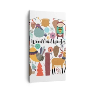 Cuadro sobre lienzo - Impresión de Imagen - Una Navidad de cuento en el bosque - 45x80 cm