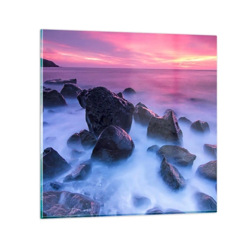 Cuadro sobre vidrio - Impresiones sobre Vidrio - Nacimiento en la luz y la niebla - 70x70 cm