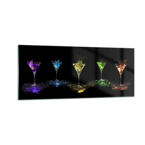 Cuadro sobre vidrio - Impresiones sobre Vidrio - Los colores de la alegría en una copa de cristal - 100x40 cm