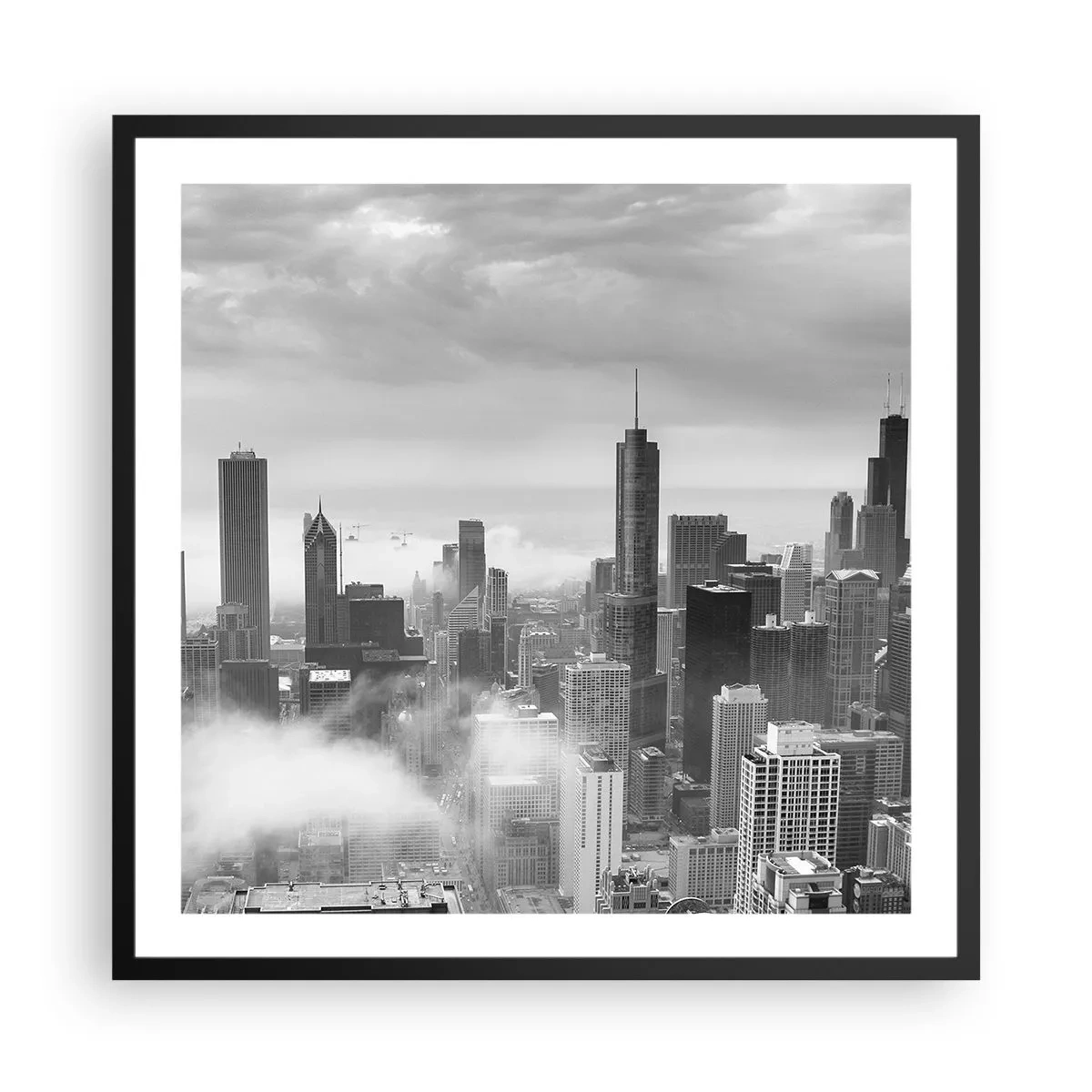 Póster en marco negro - Paisaje americano - 60x60 cm