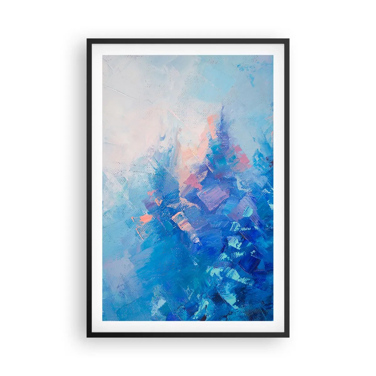 Póster en marco negro - Abstracción invernal - 61x91 cm