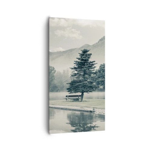 Cuadro sobre lienzo - Impresión de Imagen - El lago sigue durmiendo - 65x120 cm