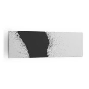 Cuadro sobre lienzo - Impresión de Imagen - Patrón abstracto en blanco y negro con puntos delicados sobre lienzo - 160x50cm - Equilibrio suave - Decoración de pared moderna para salón y dormitorio ARTTOR