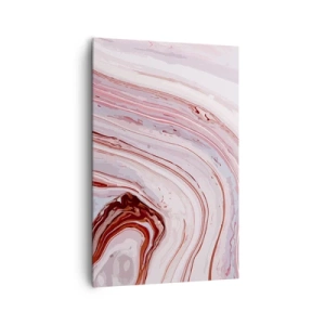 Cuadro sobre lienzo - Impresión de Imagen - Patrón abstracto en rosa y blanco - 80x120cm - Cambio de dirección - Decoración de pared moderna para salón y dormitorio ARTTOR