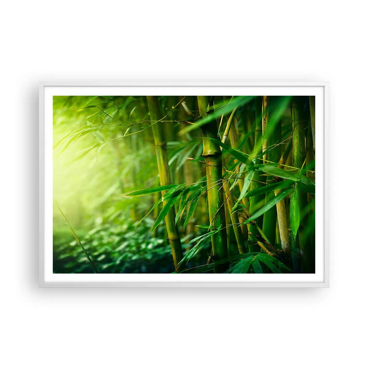 Póster en marco blanco - Conocer el propio verdor - 100x70 cm