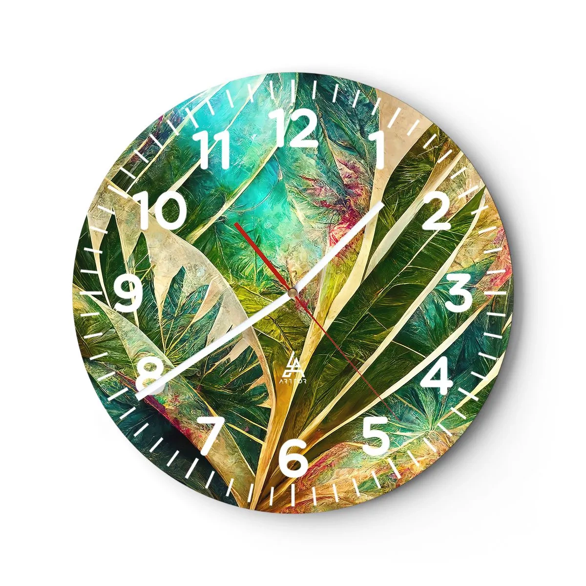 Reloj de pared - Reloj de vidrio - Los colores del trópico - 40x40 cm
