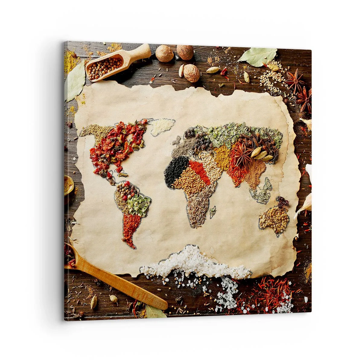 Cuadro sobre lienzo - Impresión de Imagen - Todos los sabores del mundo - 60x60 cm