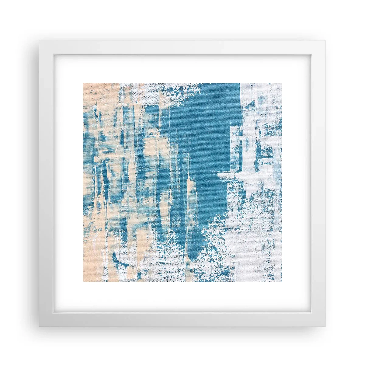 Póster en marco blanco - A través de un carámbano - 30x30 cm