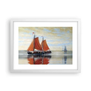 Póster en marco blanco - Navega, marinero.... - 40x30 cm