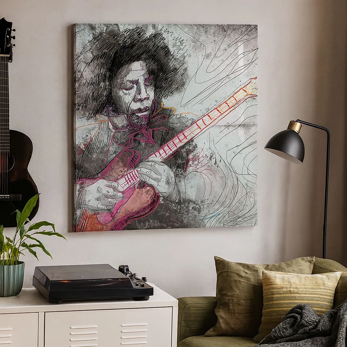 Cuadro sobre lienzo - Impresión de Imagen - Volando con la música - 30x30 cm