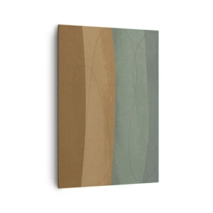 Cuadro sobre lienzo - Impresión de Imagen - Composición abstracta en tonos tierra naturales. - 70x100cm - Composición horizontal - Decoración de pared moderna para salón y dormitorio ARTTOR