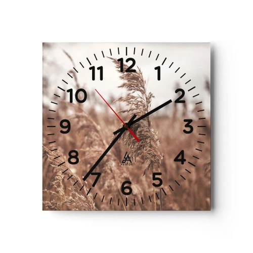 Reloj de pared - Reloj de vidrio - El otoño ya está en los campos - 40x40 cm