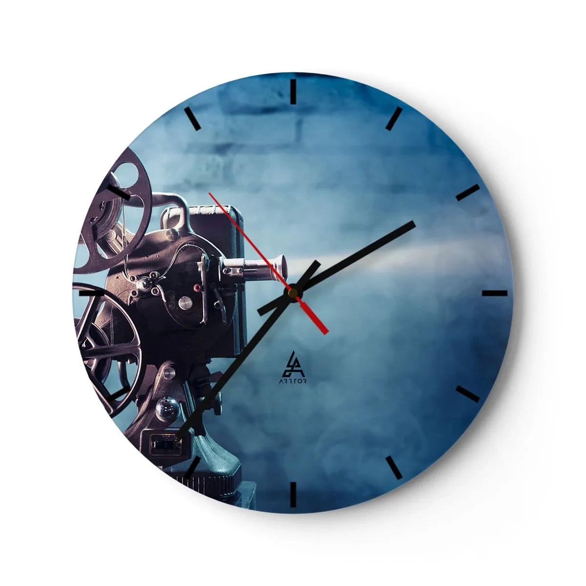 Reloj de pared - Reloj de vidrio - En el Vintage cine - 40x40 cm