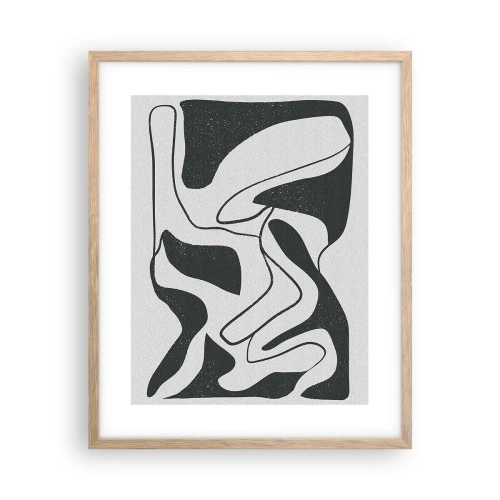 Póster en marco roble claro - Juego abstracto en un laberinto - 40x50 cm