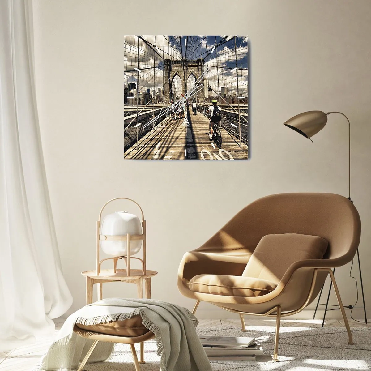 Reloj de pared - Reloj de vidrio - En el corazón de la ciudad - 30x30 cm