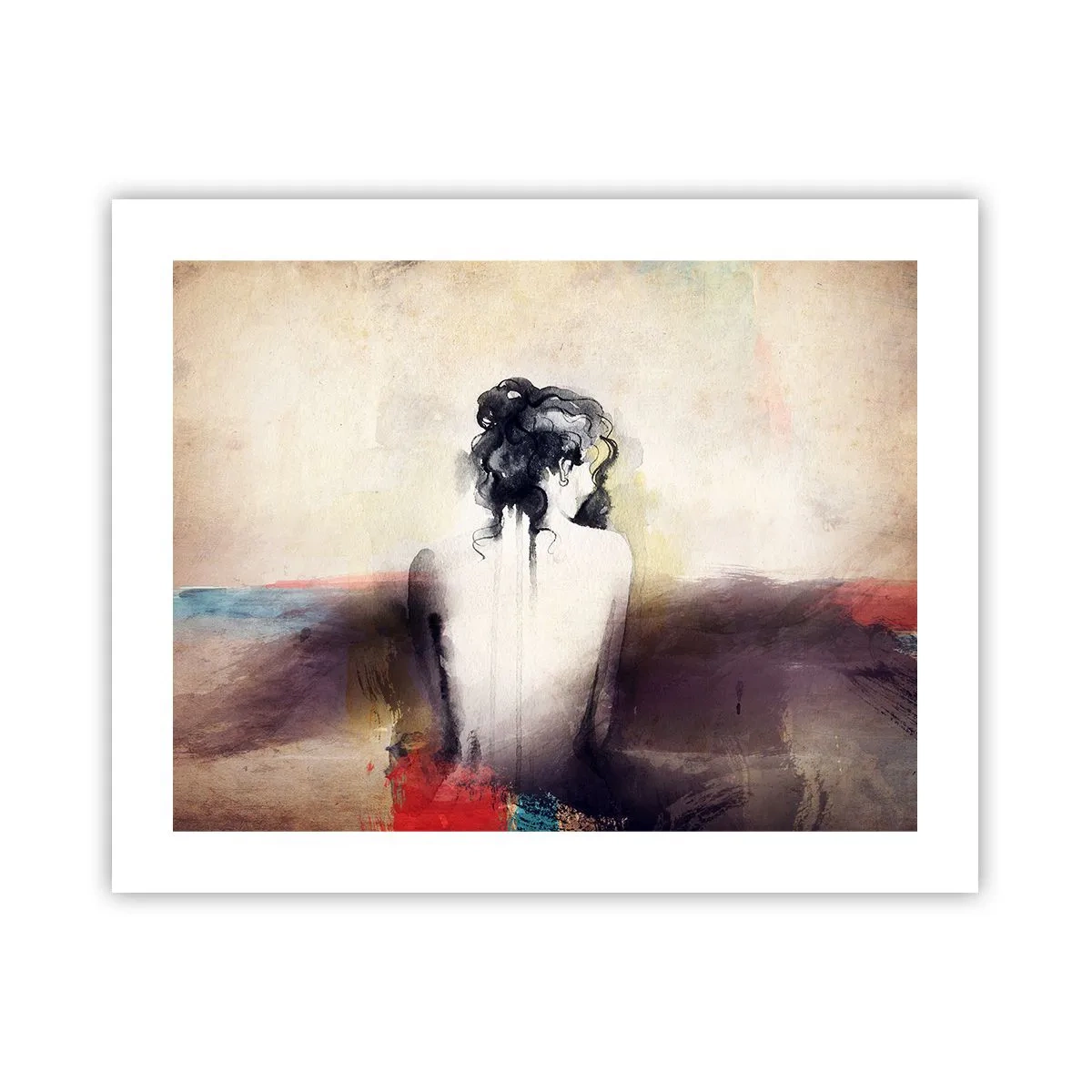 Póster - Líneas suaves, formas ovaladas - 50x40 cm
