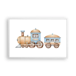 Póster en marco blanco - De pie en la estación... - 91x61 cm