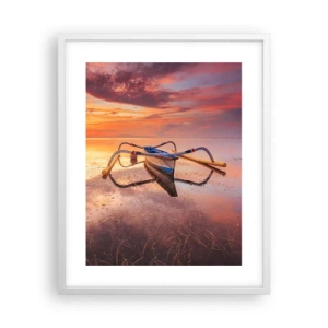 Póster en marco blanco - Calma de una tarde tropical - 40x50 cm