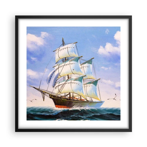 Póster en marco negro - Orgulloso con el viento - 50x50 cm