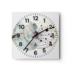 Reloj de pared - Reloj de vidrio - El concepto del espacio - 40x40 cm