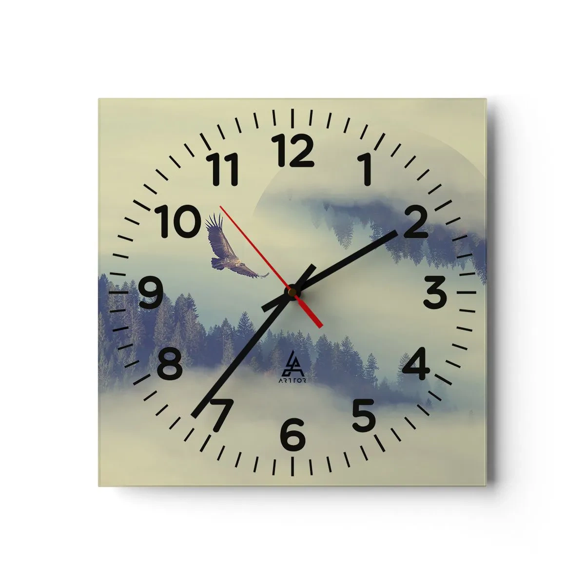 Reloj de pared - Reloj de vidrio - Vi la sombra de un águila - 30x30 cm